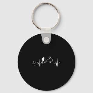Hiking Heartbeat Mountain Lover Gift  Key Ring