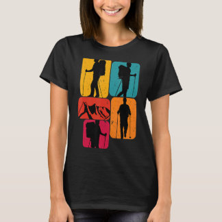 Hiking hiker mountain Retro Design T-Shirt