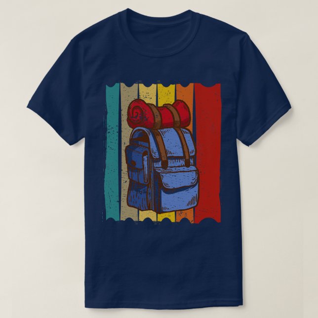 Hiking Hiking Backpack Retro T-Shirt (Design Front)