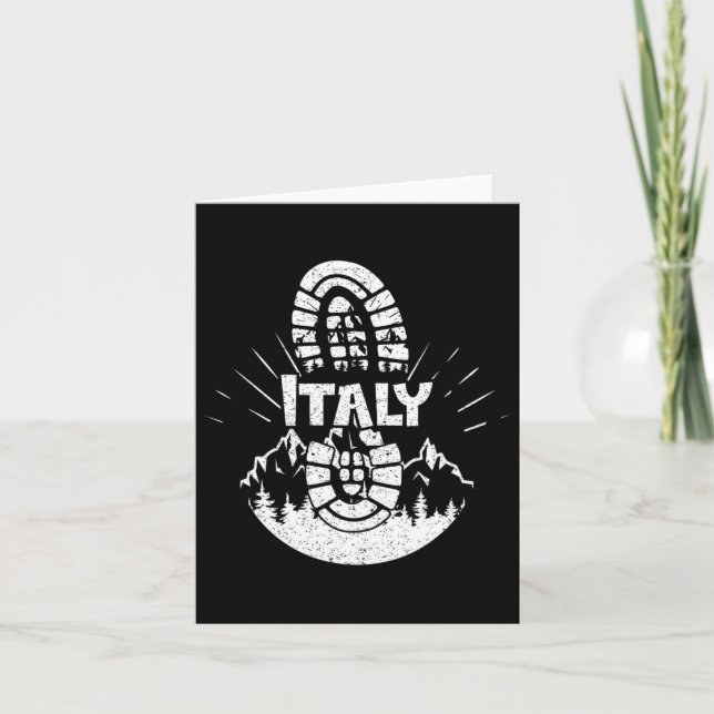 Hiking In Italy Vacation Hiker  Card (Front)