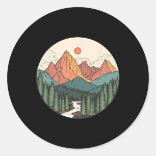 Hiking In Nature  Classic Round Sticker