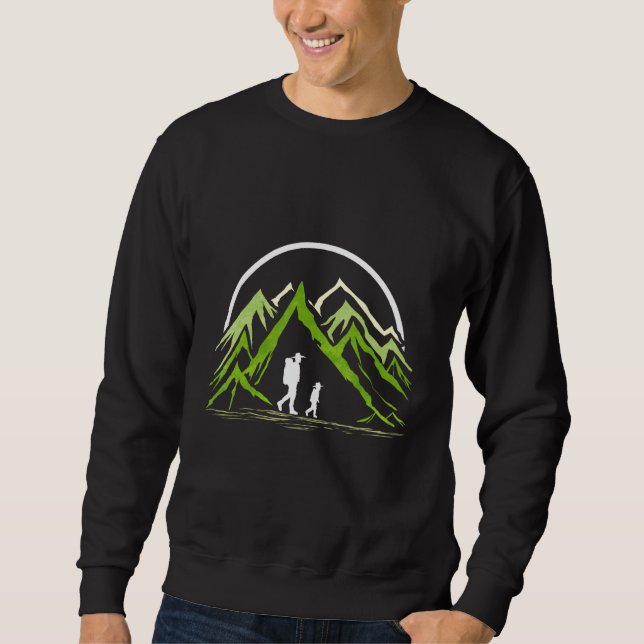 Hiking in the Mountains  Father and Son Sweatshirt (Front)