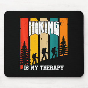 Hiking is my therapy for lovers men women mouse pad
