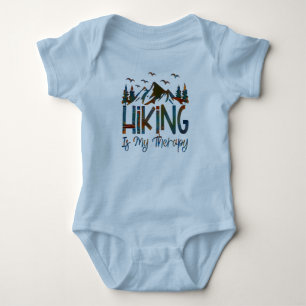 Hiking Is My Therapy, Funny Hiking Baby Bodysuit