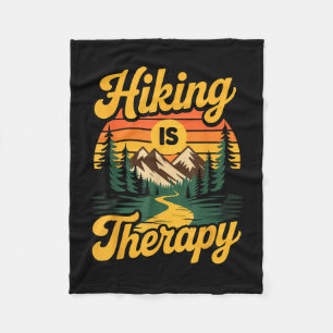 Hiking is therapy fleece blanket