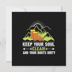 Hiking Keep Your Soul Clean Invitation