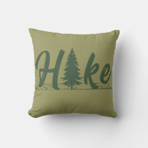 Hiking logo hike hikers with pine tree cushion