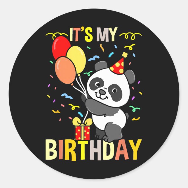 Hiking Lover Design Uni Adult Its My Birthday Pand Classic Round Sticker (Front)