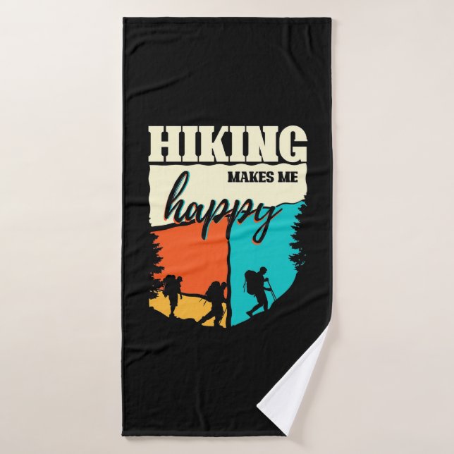 Hiking Makes Me Happy Bath Towel (Bath Towel)