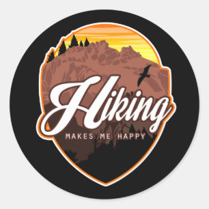 Hiking Makes Me Happy Classic Round Sticker