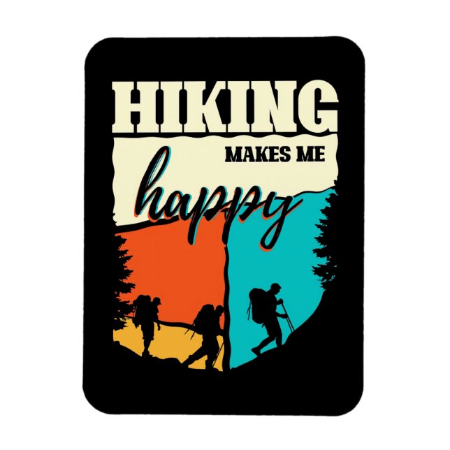 Hiking Makes Me Happy Magnet (Vertical)