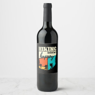 Hiking Makes Me Happy Wine Label