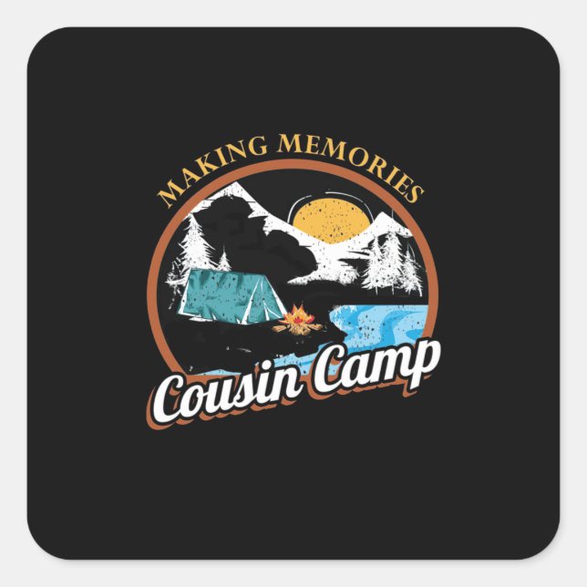 Hiking Memories Cousin Camp Square Sticker (Front)