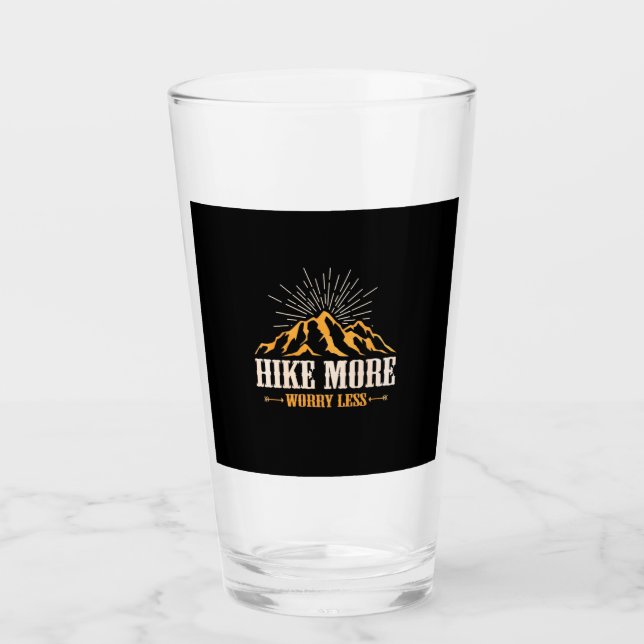 Hiking More Worry Less Glass (Front)