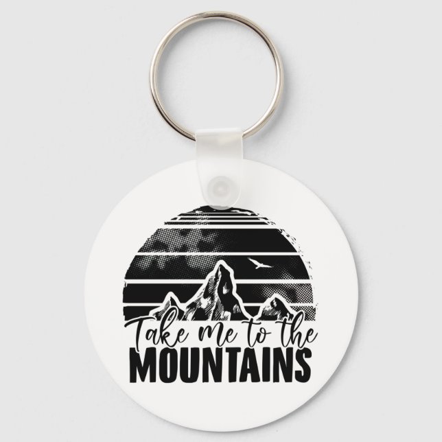 Hiking | Mountain Hikers Mountaineering Gift Ideas Key Ring (Front)
