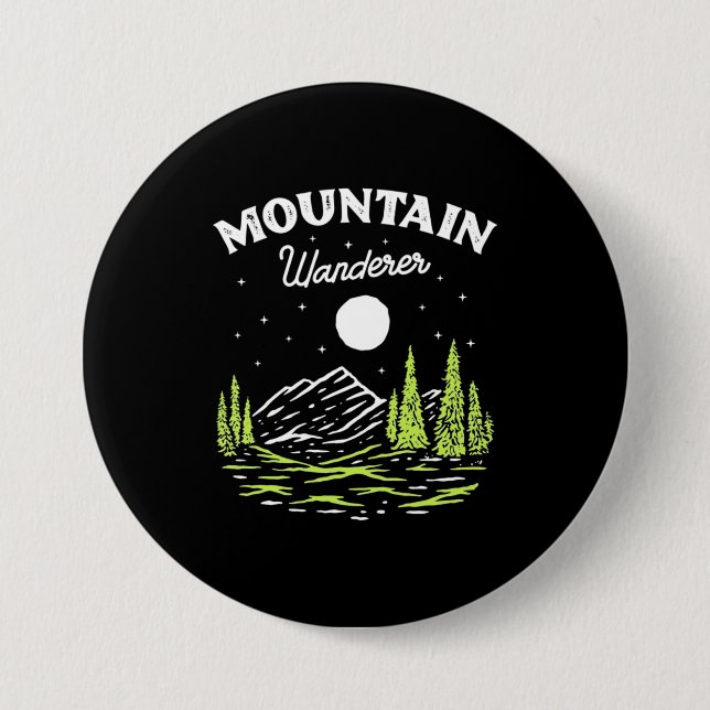 Hiking Mountain Wanderer 7.5 Cm Round Badge (Front)