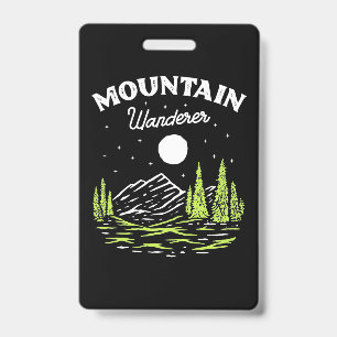 Hiking Mountain Wanderer ID Badge