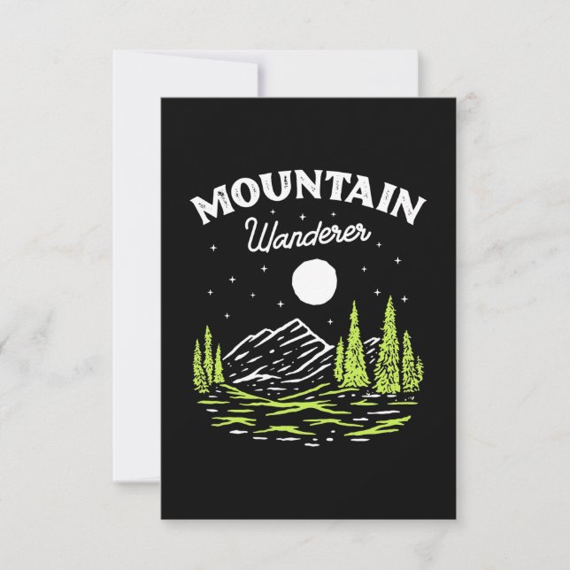 Hiking Mountain Wanderer RSVP Card (Front)