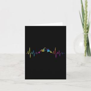 Hiking Mountains Heartbeat Hiker Adventures Tie Dy Card