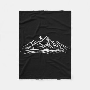 Hiking Mountains Hiker Adventures Camping Outdoor Fleece Blanket