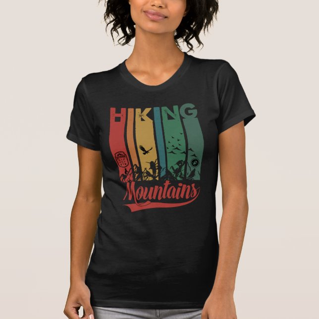 Hiking Mountains Retro Style T-Shirt (Front)