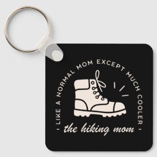 Hiking mum hiker funny outdoor retro vintage black key ring