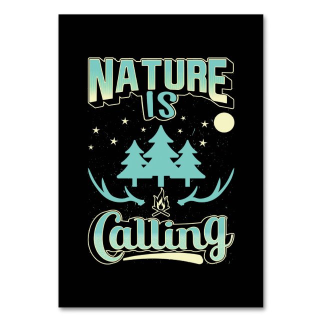 Hiking Nature Is Calling Table Number (Front)