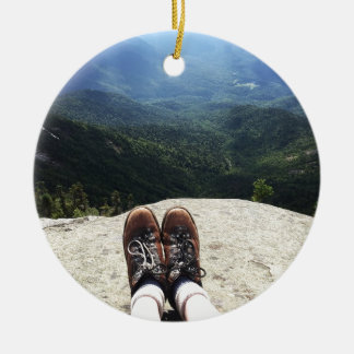 Hiking On Top of the World (version 1) Ceramic Tree Decoration