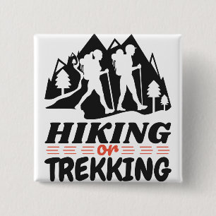 Hiking or Trekking 15 Cm Square Badge