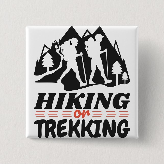Hiking or Trekking 15 Cm Square Badge (Front)