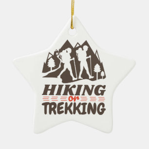 Hiking or Trekking Ceramic Tree Decoration