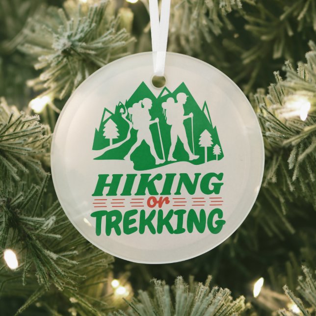 Hiking or Trekking Glass Tree Decoration (Insitu)