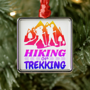 Hiking or Trekking Metal Tree Decoration