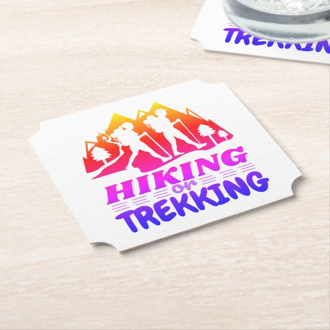 Hiking or Trekking Paper Coaster (Angled)