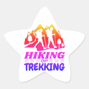 Hiking or Trekking Star Sticker