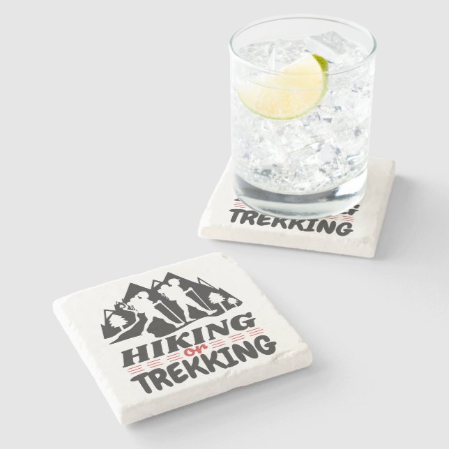 Hiking or Trekking Stone Coaster (Side)