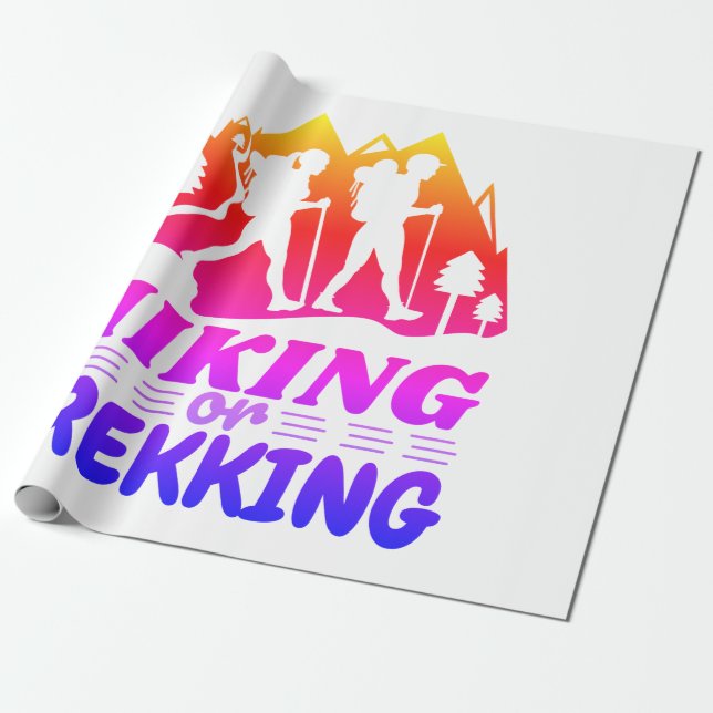 Hiking or Trekking Wrapping Paper (Unrolled)