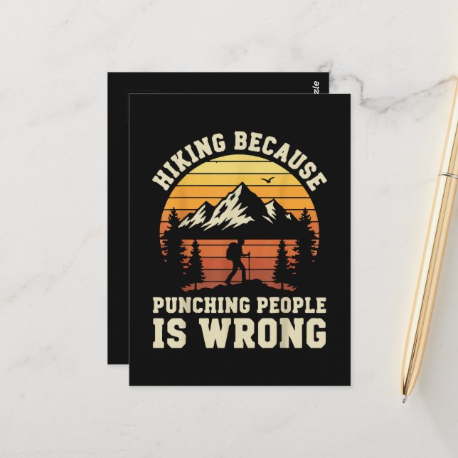 Hiking Outdoor Funny Hiker Postcard (Front/Back In Situ)