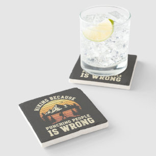 Hiking Outdoor Funny Hiker Stone Coaster