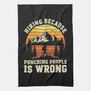 Hiking Outdoor Funny Hiker Tea Towel