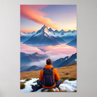 Hiking Outdoors Escape Dicovery Mountains Nature Poster
