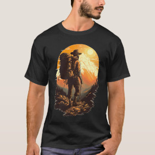 Hiking pilgrims camping mountains forest nature ha T-Shirt