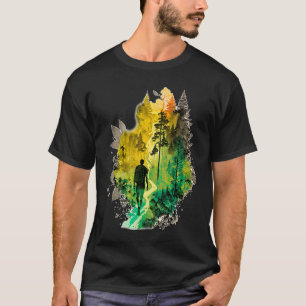 Hiking pilgrims camping mountains forest nature wa T-Shirt