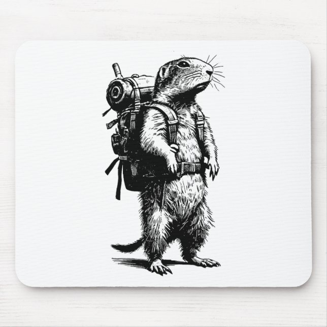 Hiking Prairie Dog Gopher Backpacking Animals Funn Mouse Pad (Front)