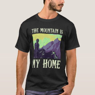 Hiking Quote Sunset Mountains Woman Lady Hiker T-Shirt