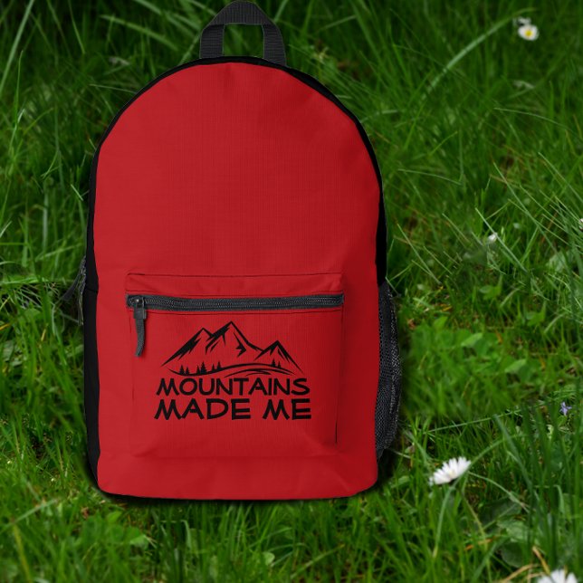 Hiking red Backpack with Funny Trail Quote  (Creator Uploaded)