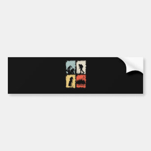 Hiking Retro Bumper Sticker