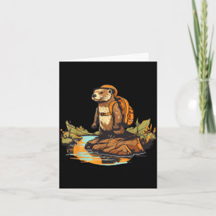 Hiking river otter backpacking outdoor animal  card