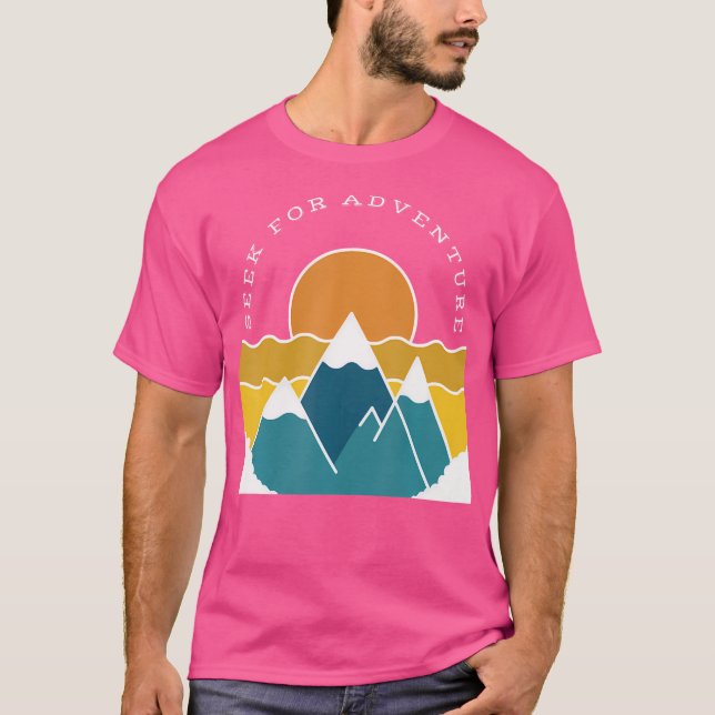 Hiking Seek For Adventure Retro Mountains Outdoor  T-Shirt (Front)