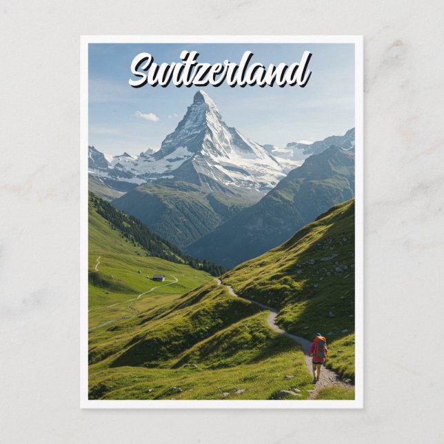 Hiking Switzerland Matterhorn Postcard (Front)